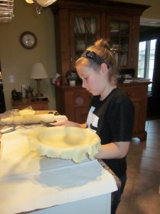The dough went in first! 