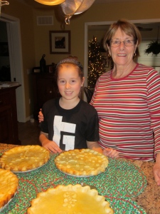 Grandma and I are proud of our pies!